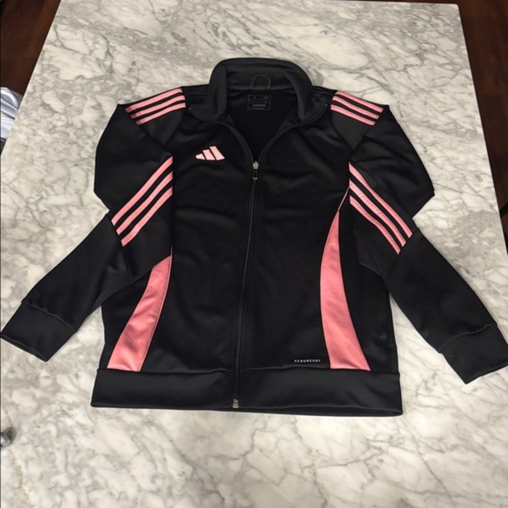 Adidas Black and pink Athletic Tiro Jacket